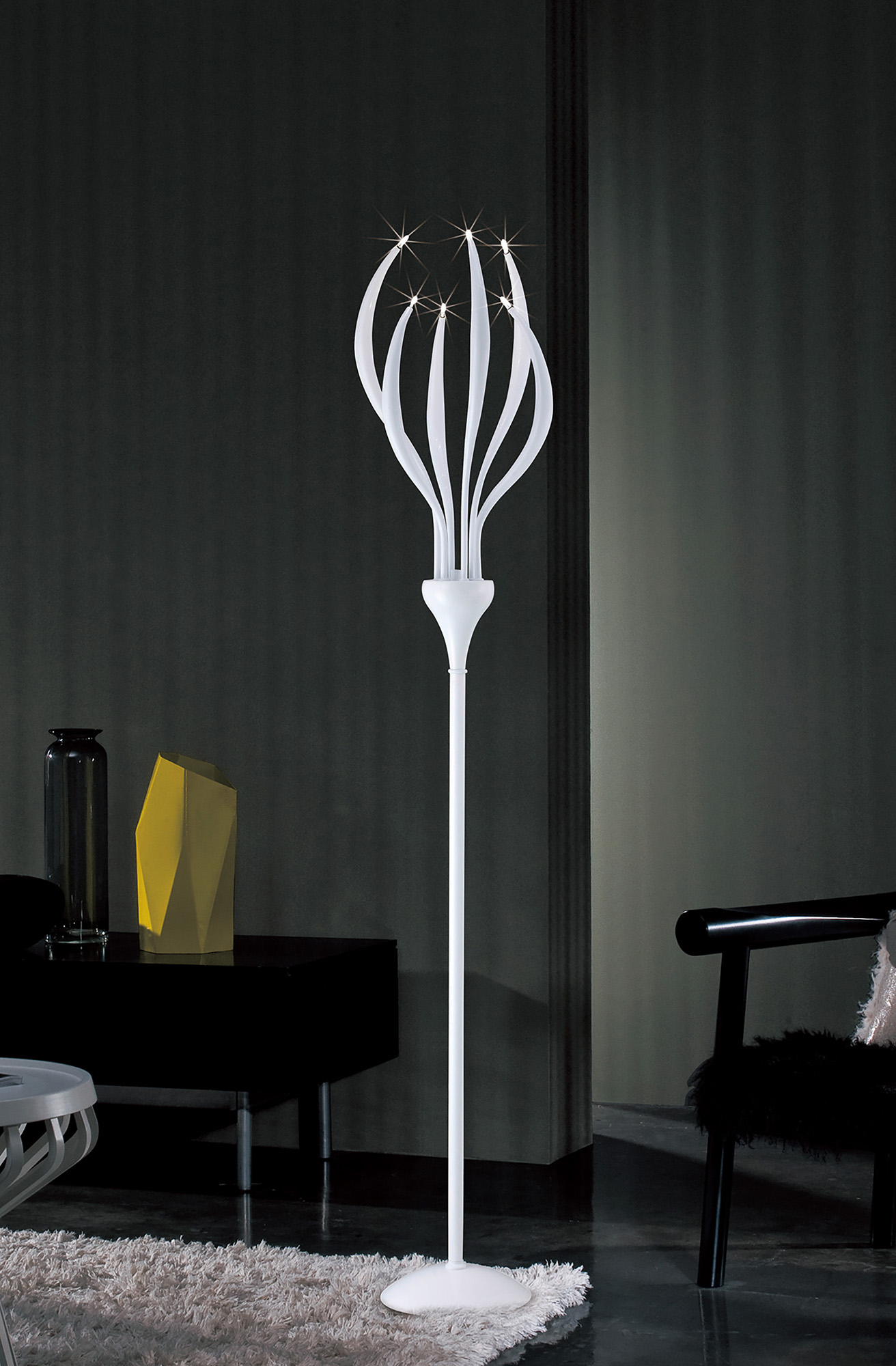 Llamas Gloss White Floor Lamps Diyas Multi Head Floor Lamps Llamas Gloss White Floor Lamps Diyas Multi Head Floor Lamps